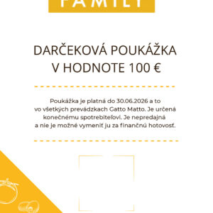 Darčeková poukážka v hodnote 100 EUR