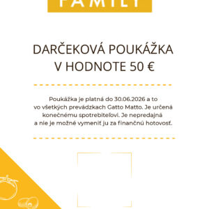 Darčeková poukážka v hodnote 50 EUR