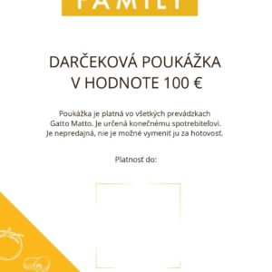 Darčeková poukážka v hodnote 100 EUR
