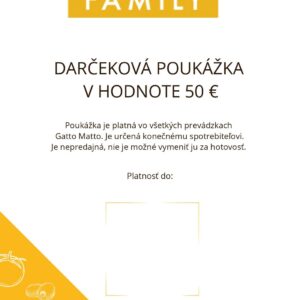 Darčeková poukážka v hodnote 50 EUR